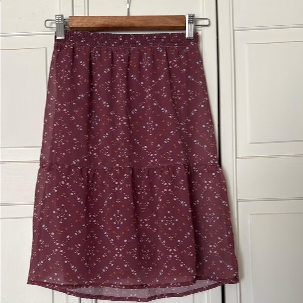 Floral Burgundy Skirt